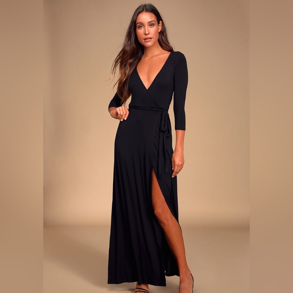 Lulus black wrap dress XS